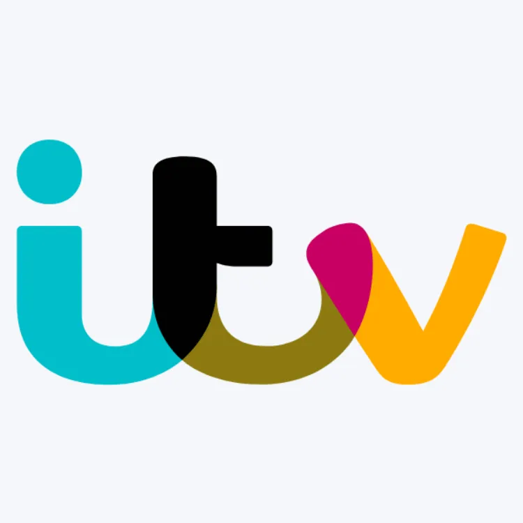 Logo de la chaîne britannique ITV, disponible sur l'abonnement IPTV de Visiona.ma.