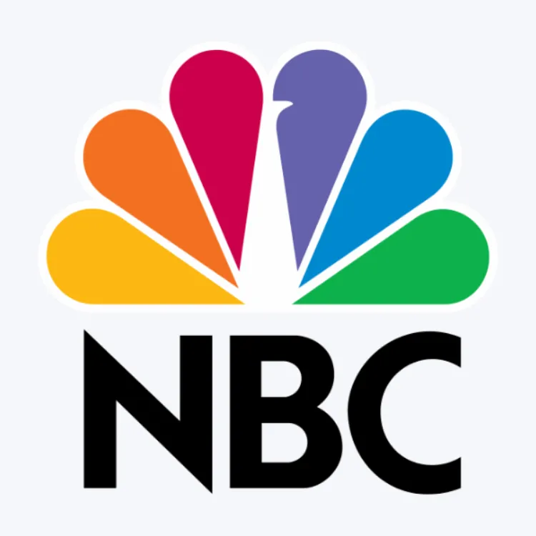 Logo de la chaîne américaine NBC, disponible dans l'offre IPTV de Visiona.ma.