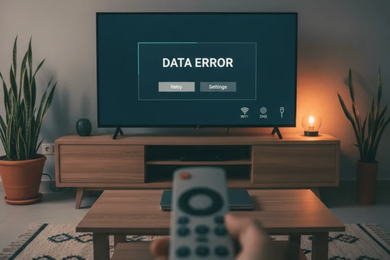 Solution pour erreur data iptv affichée sur un écran de télévision.